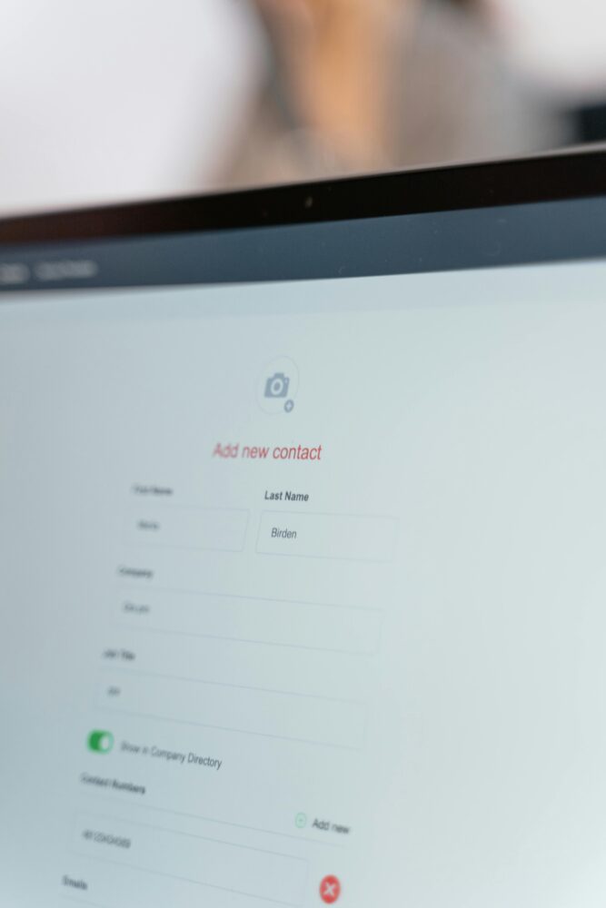 Website contact form