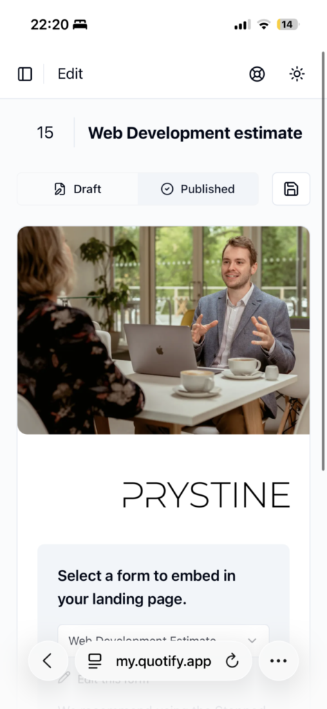 Landing Page Mobile Editing
