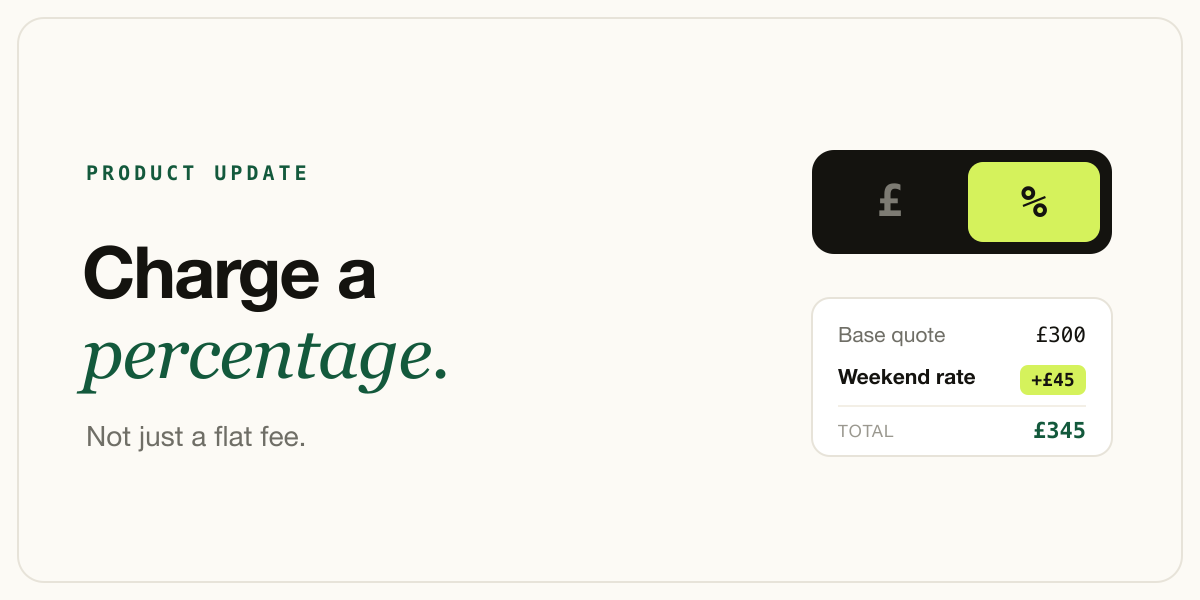 Charge a percentage, not just a flat fee