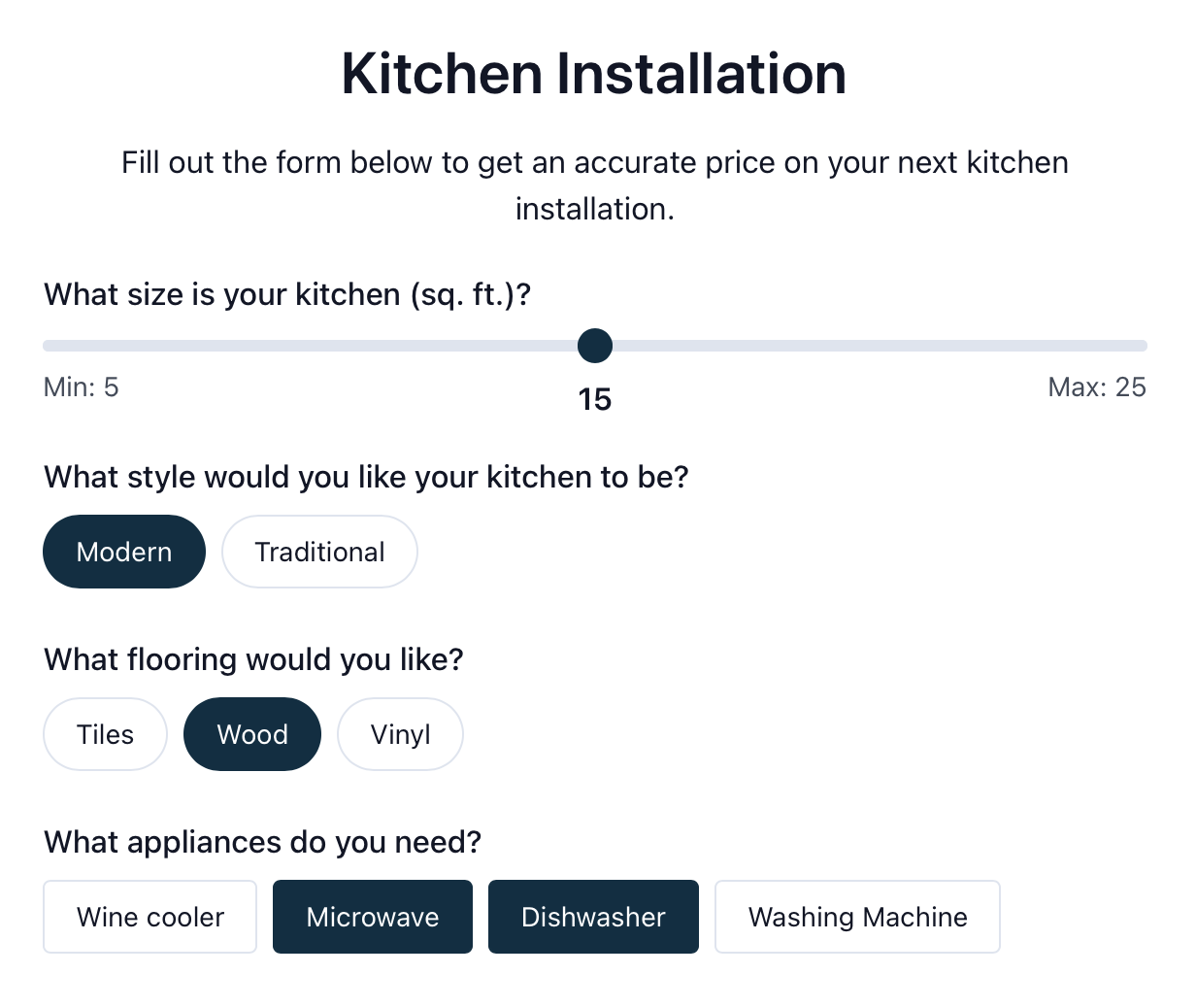 Quotify Quote Form Marketing Form